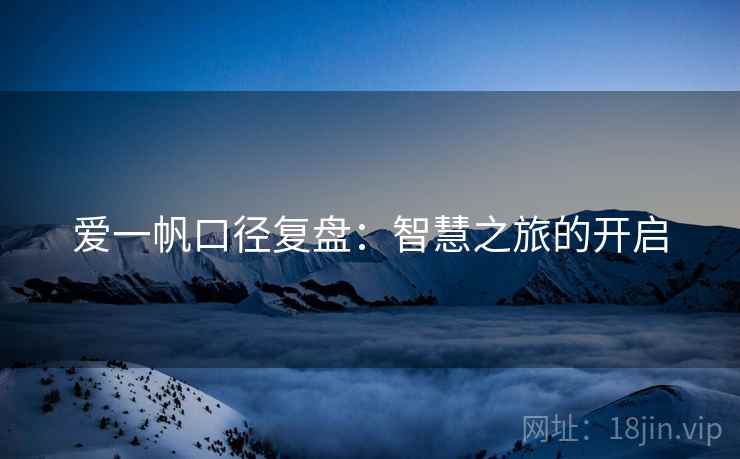 爱一帆口径复盘：智慧之旅的开启
