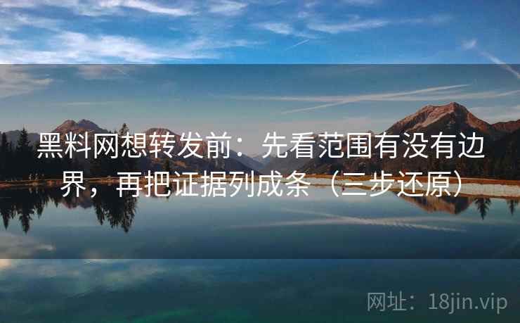 黑料网想转发前:先看范围有没有边界,再把证据列成条(三步还原) 黑料网想转发前:先看范围有没有边界,再把证据列成条(三步还原)