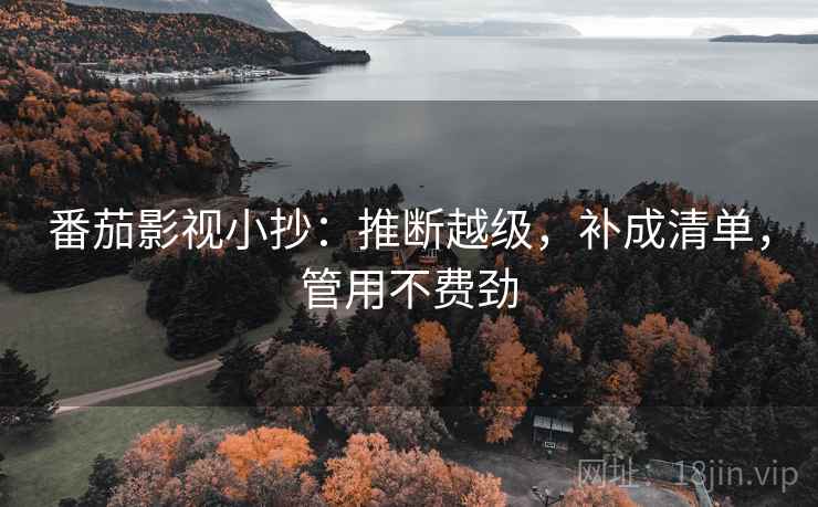 番茄影视小抄：推断越级，补成清单，管用不费劲